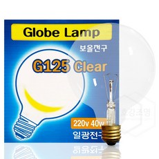 일광 백열 볼전구 G125 40W 투명, 전구색(노란빛), 1개