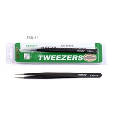 미용닷컴 속눈썹-비투스 정품 고급핀셋 ESD11-정전기 방지용 핀셋, 블랙, 1개