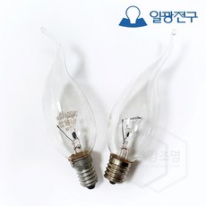 일광전구 일광 백열 촛불구 40W (220V) E14 E17, E17(투명)_전구색(노란빛), 1개