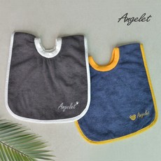 송월타올 앙즐레 유아 아동 세안수건 턱받이 세면타월, 네이비(하트), 1개