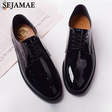 세자매 에나멜 반광 심플라인 남자구두 해군