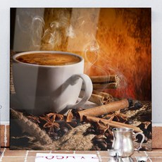 꾸밈 cp276-아크릴액자커피와커피콩 액자, 2.커피와커피콩-핫커피