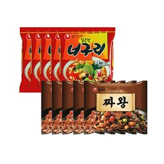 농심 짜왕 5개 + 농심 너구리 얼큰한맛 5개, 134g