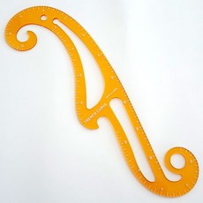 행복한다이세상 암홀 곡선 에스 패턴 모드자 곡자 커브자 재단자, 황색 단품, 1개