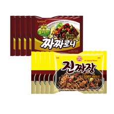오뚜기 진짜장 5개 + 삼양 짜짜로니 5개, 140g, 1개