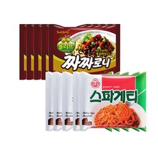 오뚜기 스파게티 5개 + 삼양 짜짜로니 5개, 1개, 1.5L