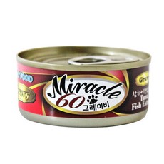 미라클 60 그레이비 고양이 캔, 참치 생선추출물, 60g, 24개
