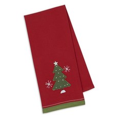 디자인임포트 크리스마스 트리 임벨리쉬드 디쉬타월 키친크로스 45.7 x 71.1cm, Red, 1개