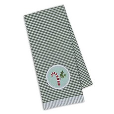 Design Import 캔디 케인 임벨리쉬드 디쉬타월 키친크로스 45.7 x 71.1cm, Green+White, 1개