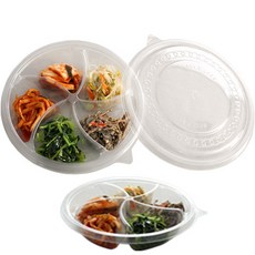 쿡앤락 원형 반찬 셀러드 용기 (5칸), 10개, 10개