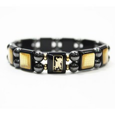 오닉스 자석 12지 반야심경 합장주 - 불교 염주팔찌 자석팔찌 건강팔찌