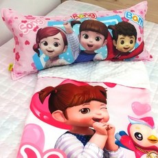 코알라컴퍼니 콩순이 순면 아동 베개(고급솜포함) 30x70cm, 콩순이 베개커버 30x70cm(솜포함)
