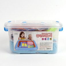 모래놀이 칼라모래놀이세트1kg 다양한 찍기틀, 파란색, 1kg, 1개