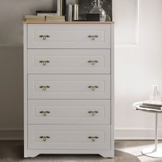 장인가구 다빈치 800 5단 서랍장, 오크화이트
