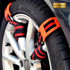 블랙라벨 자동차 스노우체인 페브릭 우레탄 타이어 벨트 미끄럼방지, 6개