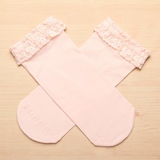 국산 레이스 유아발레양말(살구)