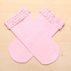국산 레이스 유아발레양말(핑크)