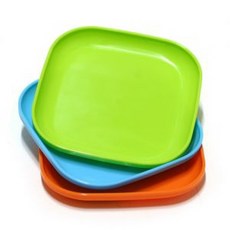 리빙타운 파스텔 정사각 쟁반 (소) 3p 1호, 랜덤, 3개