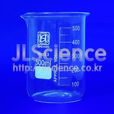 [JLS] [5ml일회용스포이드 SH강화유리삼각플라스크 SH강화유리비커] [실험재료], 1개, 2. 비이커 500ml