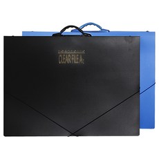 오피스존 A2 클리어파일, 검정, 1Ea