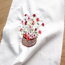 홈데코 꽃바구니 인테리어 액자 패브릭 원단, 1개