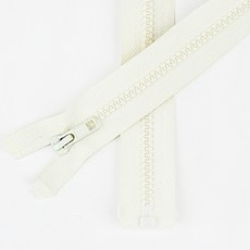 JSTrading 60cm 플라스틱 점퍼지퍼 (5호) 비슬론 지퍼 22컬러, 02 아이보리, 1개