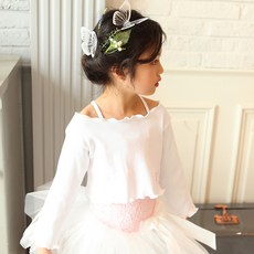 국산 유아/주니어 골지 발레티셔츠(화이트)