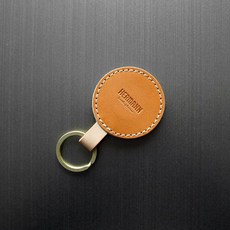헤르만 마그넷링 - 써클 가죽 키링 키홀더 열쇠고리 자석 스마트키, 탄 브라운, 1개