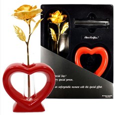 지나로즈 금장미 _200 레드화병 금꽃 여자친구 꽃선물, 1개