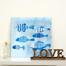 꾸밈 ck215-아크릴액자파란색수채화 액자, A타입-파란물고기