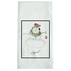 Sullivans 플라어 색 타월 스노우맨 키친크로스, White, 1개