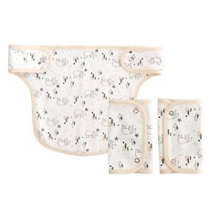 해피코튼 오가닉 안심 아기띠침받이(똑딱이)+가슴침받이 세트 (포토후기이벤트) 아기띠침받이, 마이베어, 1개