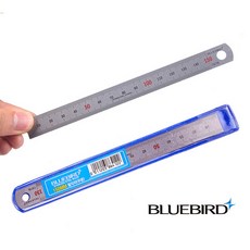 블루버드 철직자 150mm 15cm 무광 스텐레스자 스텐자 철자 쇠자 스틸자, 1개
