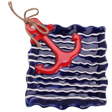 Design Imports 앵커 접시, Blue + Red, 1개