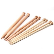 명품실 꼭지바늘 나무대바늘 35cm, 2개