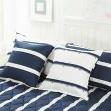 네모라인 국내생산 광목 순면 베개커버 2개, 블루라인