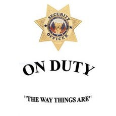 On Duty "The Way Things Are" Paperback, Createspace Independent Publishing Platform