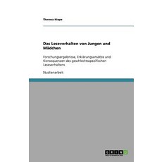 Das Leseverhalten Von Jungen Und Madchen Paperback, Grin Publishing