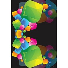 Journal Your Life's Journey: Glossy Cubes on Black Vector Lined Journal 6 X 9 100 Pages Paperback, Createspace Independent Publishing Platform