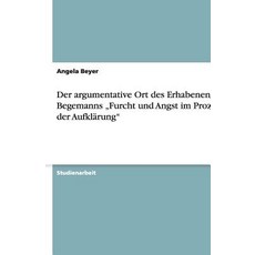 Der Argumentative Ort Des Erhabenen in Begemanns "Furcht Und Angst Im Proze Der Aufklarung" Paperback, Grin Publishing