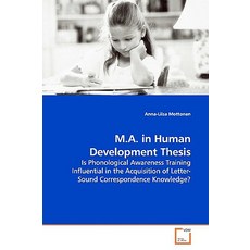 M.A. in Human Development Thesis Paperback, VDM Verlag