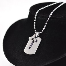 에스제이피닉스 큐빅십자가 군번줄 형태 치매어르신 목걸이 볼체인