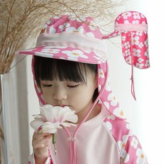 베베샤 여름 자외선 차단 수영모자 -피어블러썸플랩캡