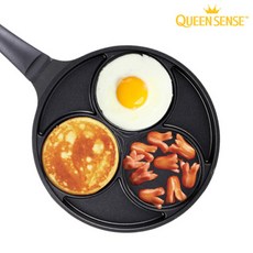 퀸센스 국산 인덕션 에그팬 후라이팬 3구 24cm, 1개