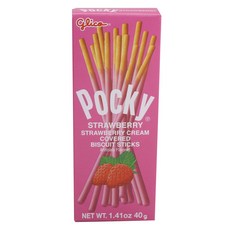 글리코 포키 스트로베리 크림 커버드 비스킷 스틱, 40g, 1개