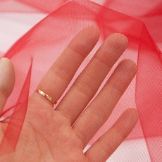 패브릭샵 웨딩 망사원단 무지 16종, 레드