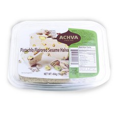 Achva 피스타치오 플레이버드 세서미 할바, 454g, 1개