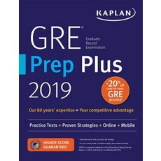 GRE Prep Plus 2019: Practice Tests + Proven Strategies + Online + Video + Mobile Paperback, Kaplan Publishing