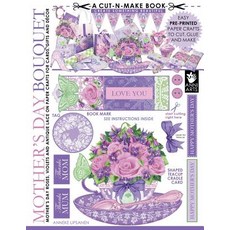 Mother's Day Bouquet Cut-N-Make Book: Mother's Day Roses Violets and Antique Lace on Paper Crafts for Cards Gifts and Decor Paperback, Anni Arts
