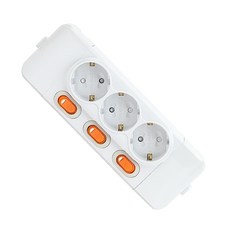 현대일렉트릭 개별 노출 3구 콘센트 KS인증, 1개, 218cm